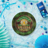 Personalized Name Irish Pub Sign St. Patrick's Day Paper Plates (Party)