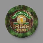 Personalized Name Irish Pub Sign St. Patrick's Day Paper Plates