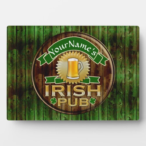 Personalized Name Irish Pub Sign St Patricks Day Plaque