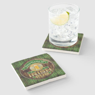 Personalized Name Irish Pub Sign St. Patrick's Day Stone Coaster