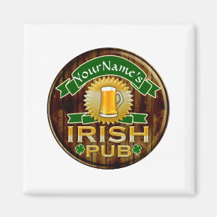 Personalized Name Irish Pub Sign St Patricks Day T Magnet