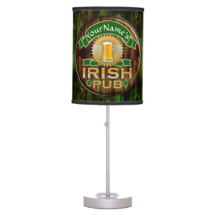 Personalized Name Irish Pub Sign St. Patrick's Day Table Lamp