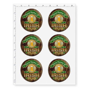 Personalized Name Irish Pub Sign St. Patrick's Day Temporary Tattoos
