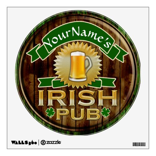 Personalized Name Irish Pub Sign St Patricks Day Wall Sticker