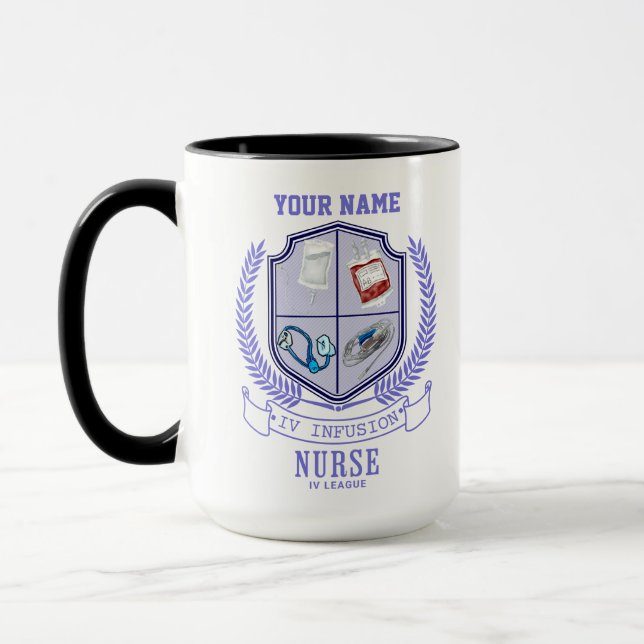 Personalized Name IV League Infusion Nurse  Mug (Left)