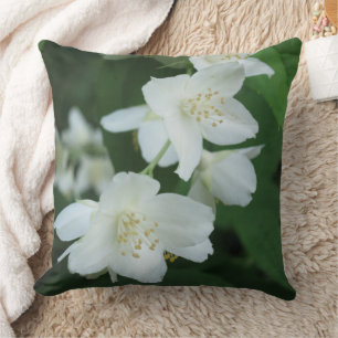 Personalized Name Jasmine Flowers Throw Pillow