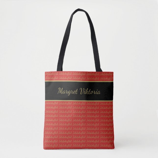 Personalized Name Jólabókaflóð Red Book Flood Tote Bag (Front)