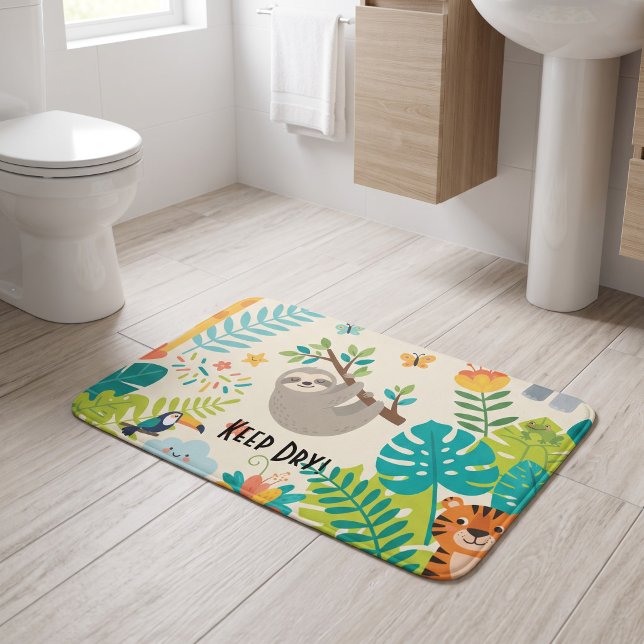 Personalized Name Jungle Fun Bath Mat (Creator Uploaded)