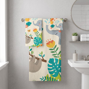 Personalized Name Jungle Fun Bath Towel Set