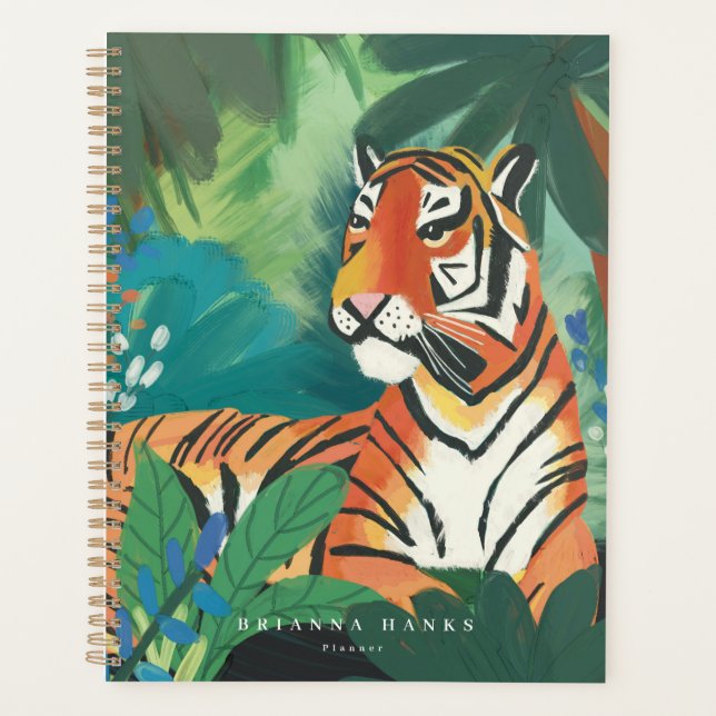Personalized Name Jungle TIger Planner (Front)