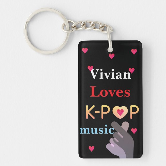  Personalized name K-pop Keychain (Front)