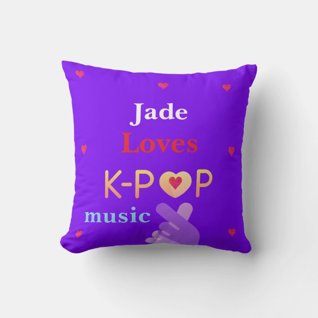  Personalized name K-pop Throw Pillow (Front)