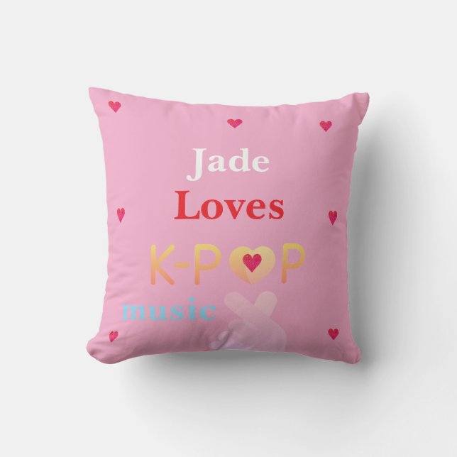  Personalized name K-pop Throw Pillow (Front)