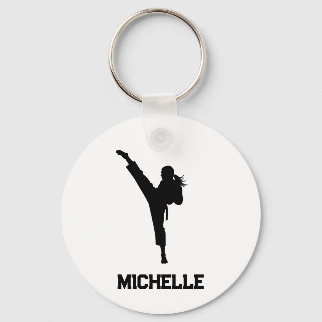 Personalized Name Karate / Taekwondo / judo Keychain (Front)