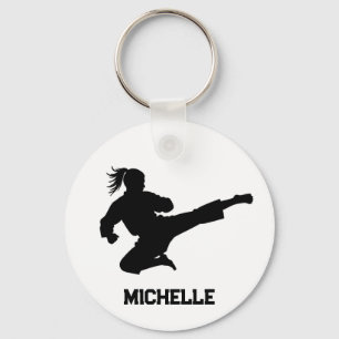 Personalized Name Karate / Taekwondo / judo Keychain