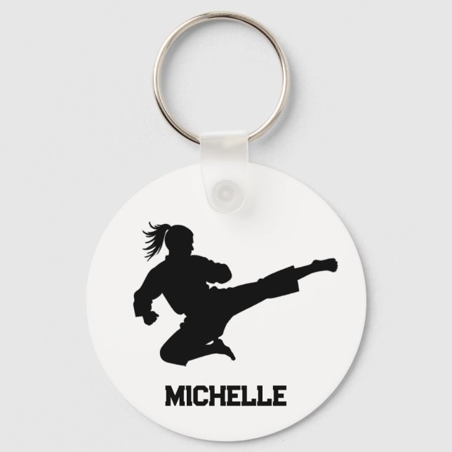 Personalized Name Karate / Taekwondo / judo Keychain (Front)