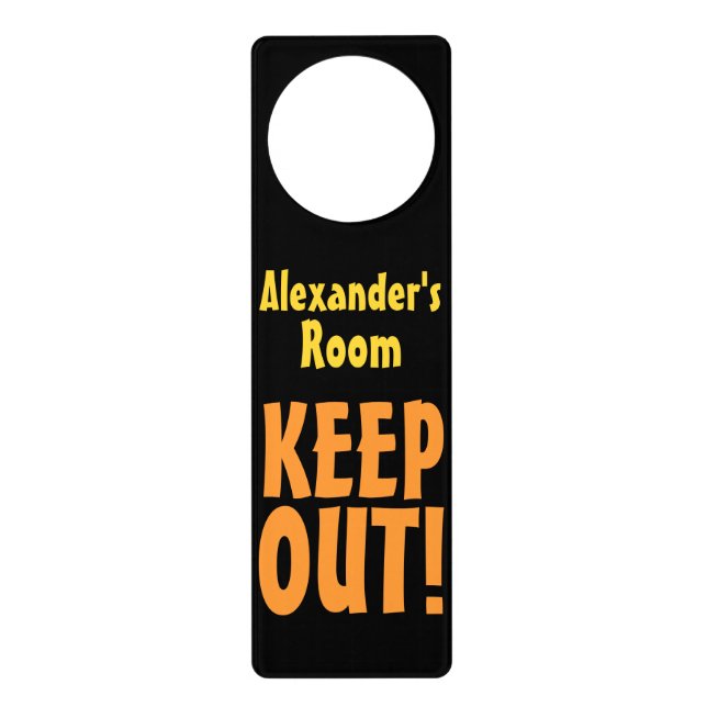 Personalized Name Keep Out Door Hanger Room Sign (Front)