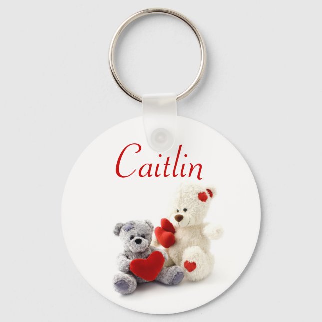 Personalized Name Keyring - Teddy Bears (Front)