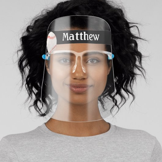 Personalized Name Kids Baseball Sports Face Shield (Insitu)