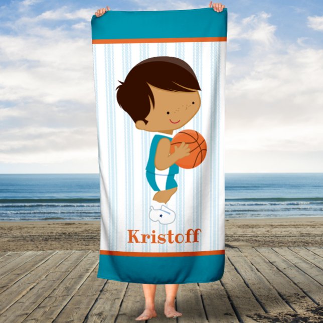Personalized Name Kids Basketball Bath Towel (Creator Uploaded)