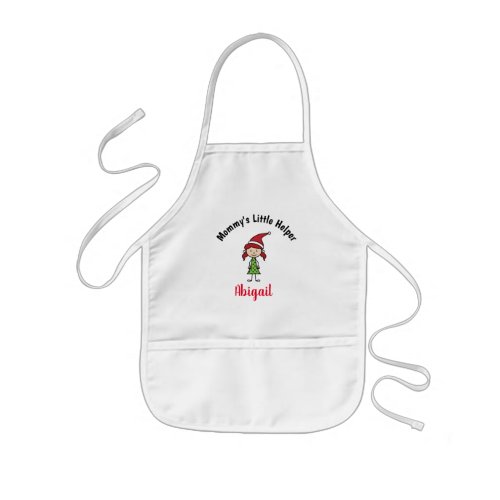 personalized name kids christmas apron