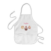 Personalized Name Kids Cupcake Baking Little Chef Kids' Apron Personalized Name Kids Cupcake Baking Little Chef Kids' Apron