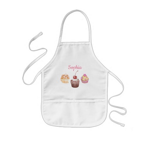 Personalized Name Kids Cupcake Baking Little Chef Kids Apron