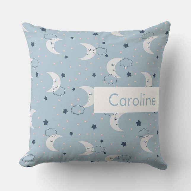 Personalized Name Kids Cute Pattern Throw Pillow (Front)