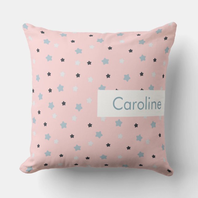 Personalized Name Kids Cute Pattern Throw Pillow (Front)
