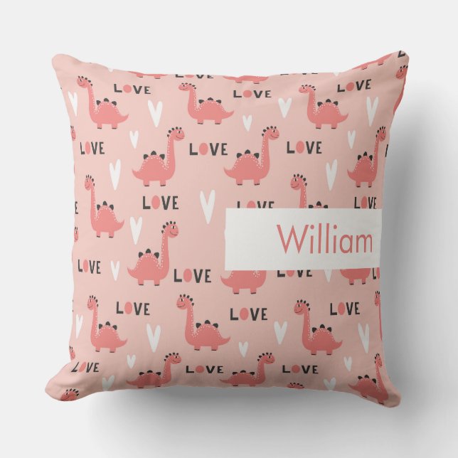 Personalized Name Kids Cute Pattern Throw Pillow (Front)