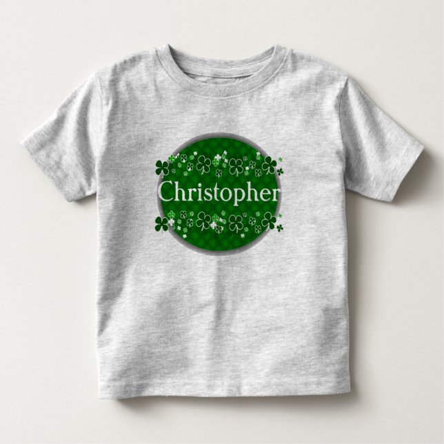 Personalized Name Kids St. Patrick's Day Toddler T-shirt (Front)