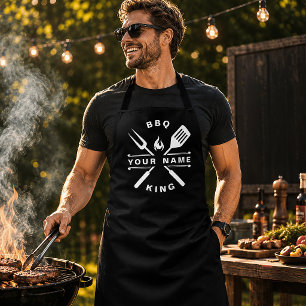 Personalized Name King Of The BBQ Dad Apron