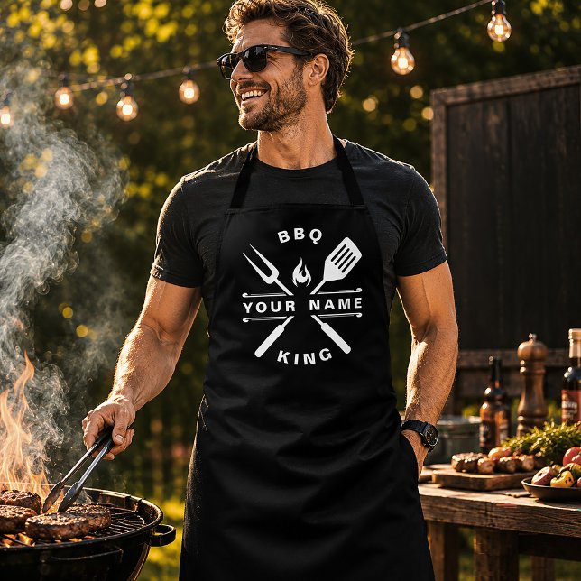 Personalized Name King Of The BBQ Dad Apron (Creator Uploaded)