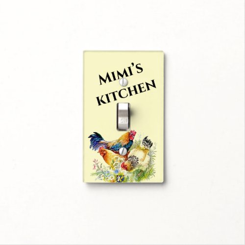 Personalized Name Kitchen Hens Light Switch Cover