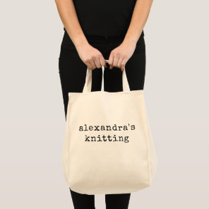 Personalized Name Knitting | Gift for Knitters Tote Bag