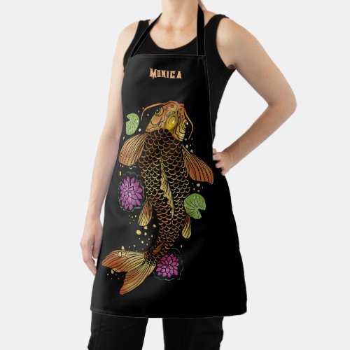  Personalized Name Koi Fish Apron