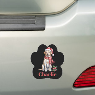 Personalized Name Labrador Retriever Christmas Car Magnet
