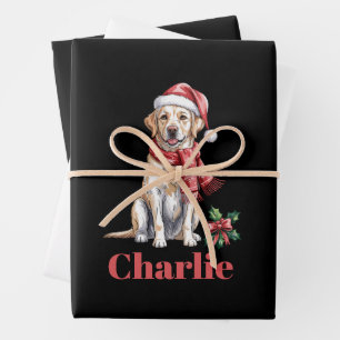 Personalized Name Labrador Retriever Christmas Wrapping Paper Sheets