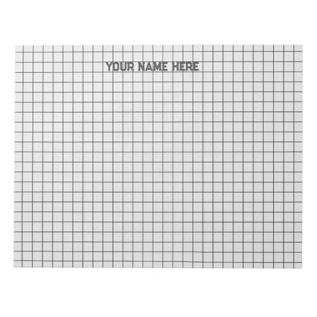 Personalized Name Large Graph Paper Notepad | Zazzle