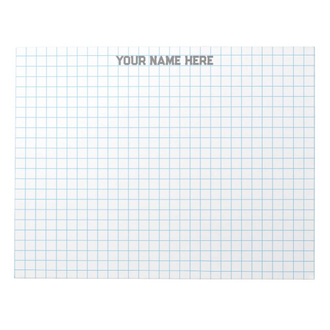 Personalized Name Large Graph Paper Notepad (Front)
