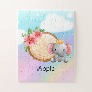 Personalized name large size Elephant puzzle