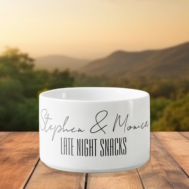 Personalized Name Late Night Snacks Bowl (Creator Uploaded)