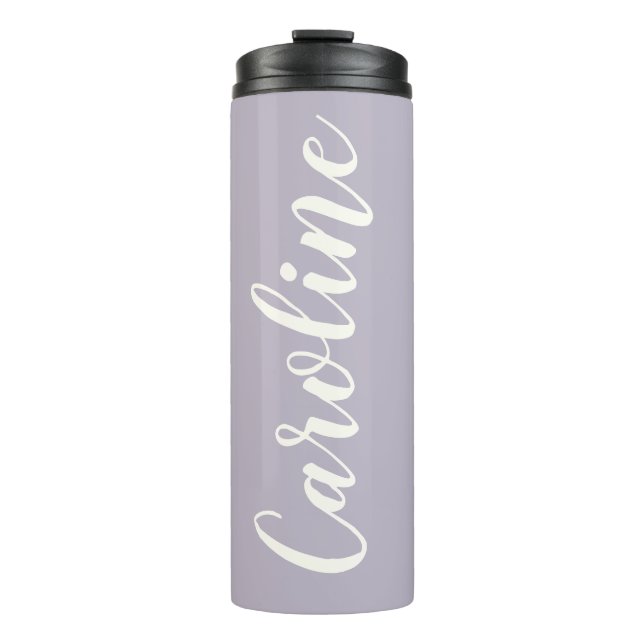 Personalized Name Lavender Bridal Party Gift Thermal Tumbler (Front)