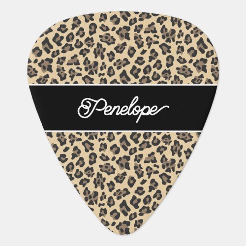 Personalized Name Leopard Animal Print Guitar Pick