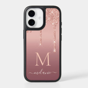 Personalized Name Letter Rose Gold iPhone Case