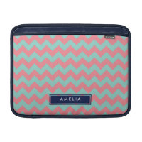 Personalized Name Light Blue & Pink Pastel MacBook Sleeve