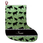 Personalized name light green glitter cows