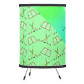 Personalized name light green hockey pattern tripod lamp (Left)