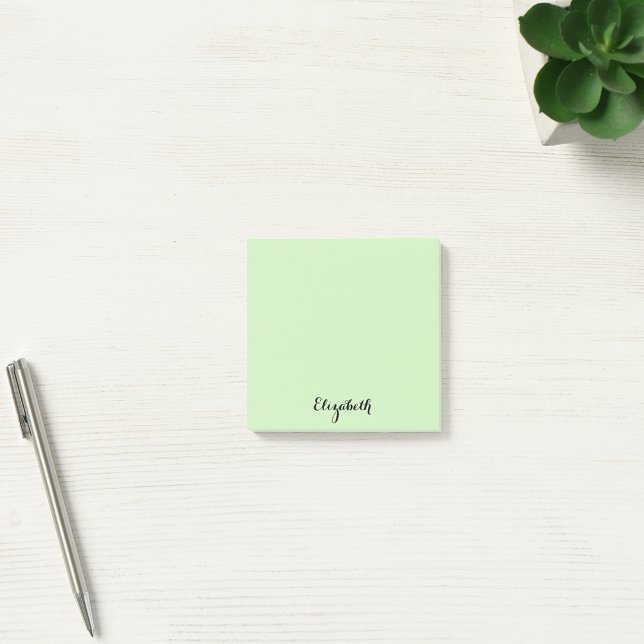 Personalized Name Light Green Home Office Business Post-it Notes (Personalized Name Light Green Home Office Business Post-it Notes)