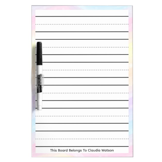  Personalized Name Lined  Dry Erase Board (Front)